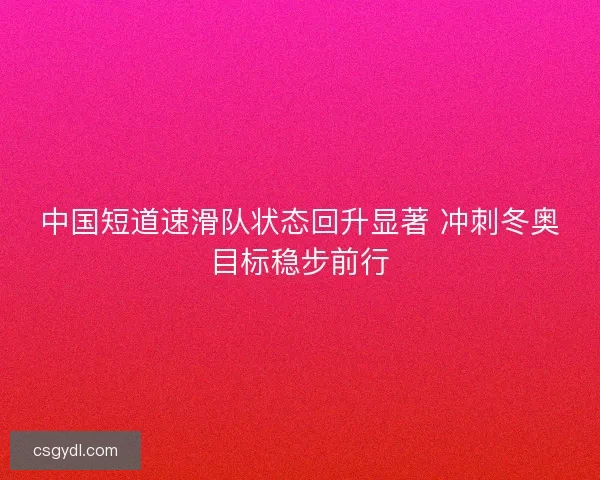 中国短道速滑队状态回升显著 冲刺冬奥目标稳步前行